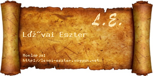 Lévai Eszter névjegykártya